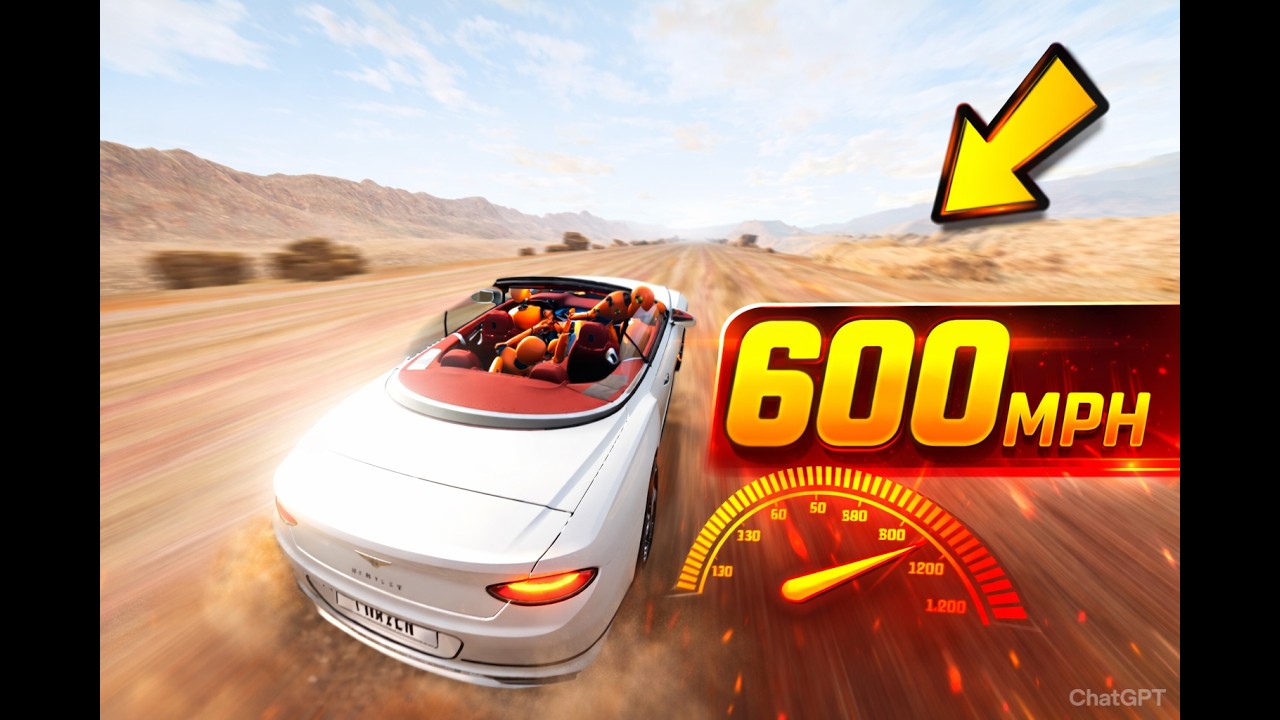 Instant 600 MPH Launch Challenge – Which BeamNG Car Survives the Stop? 🔥 | BeamNG.drive #01
