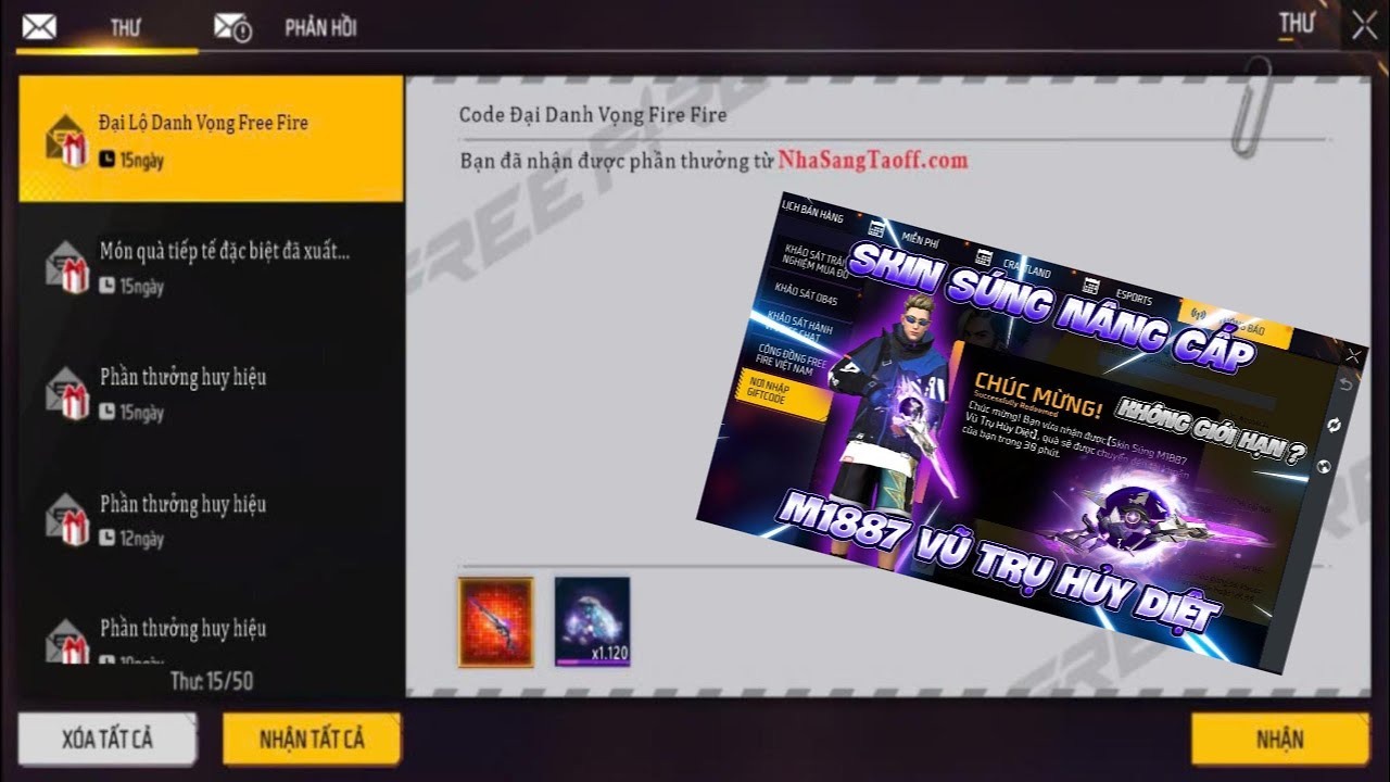 [FreeFire] Cách Nhận M1887 Vũ Trụ Hủy Diệt Trực Tiếp Từ Nhà Sáng Tạo FF #freefire #garenafreefire