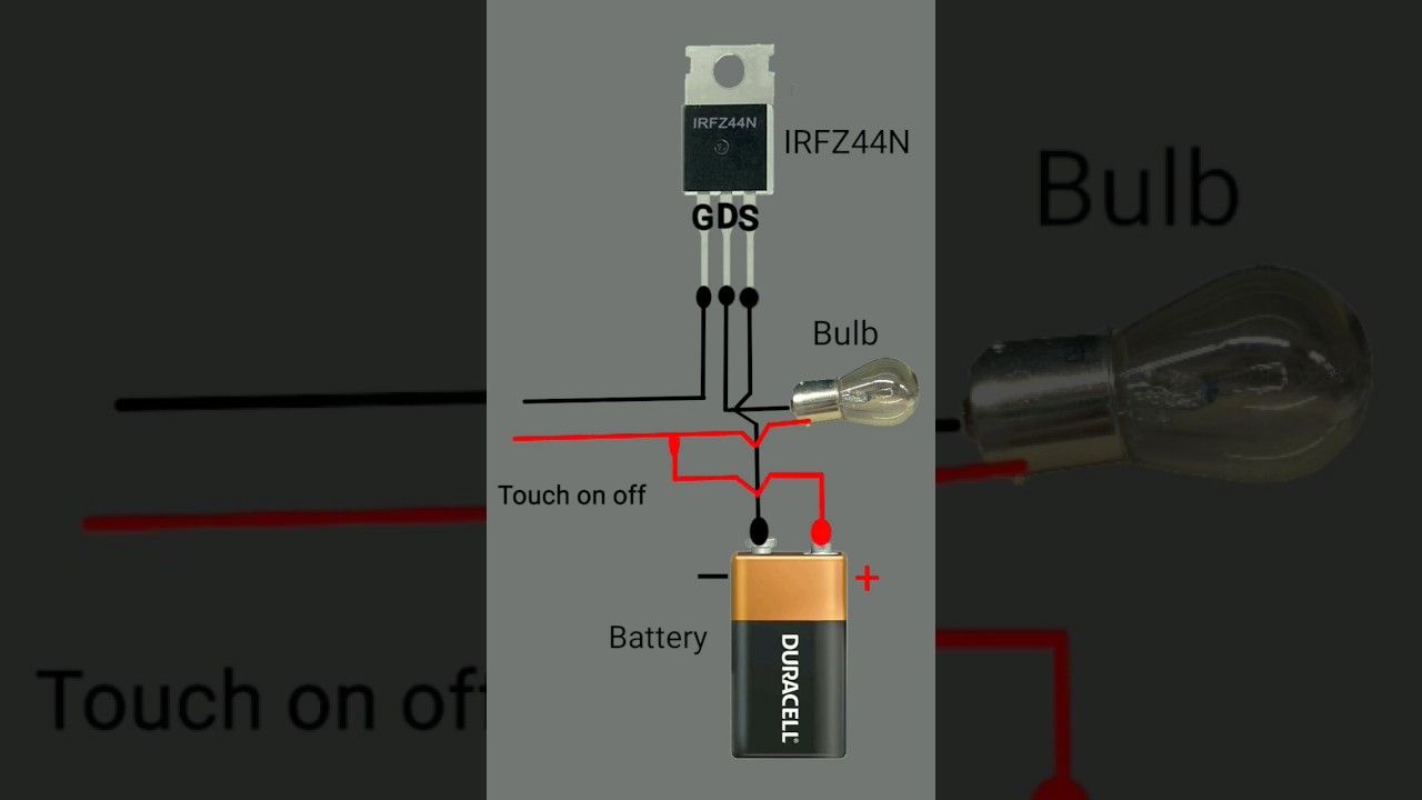 IRFZ44N Mosfet project। touch switch circuit #electrical