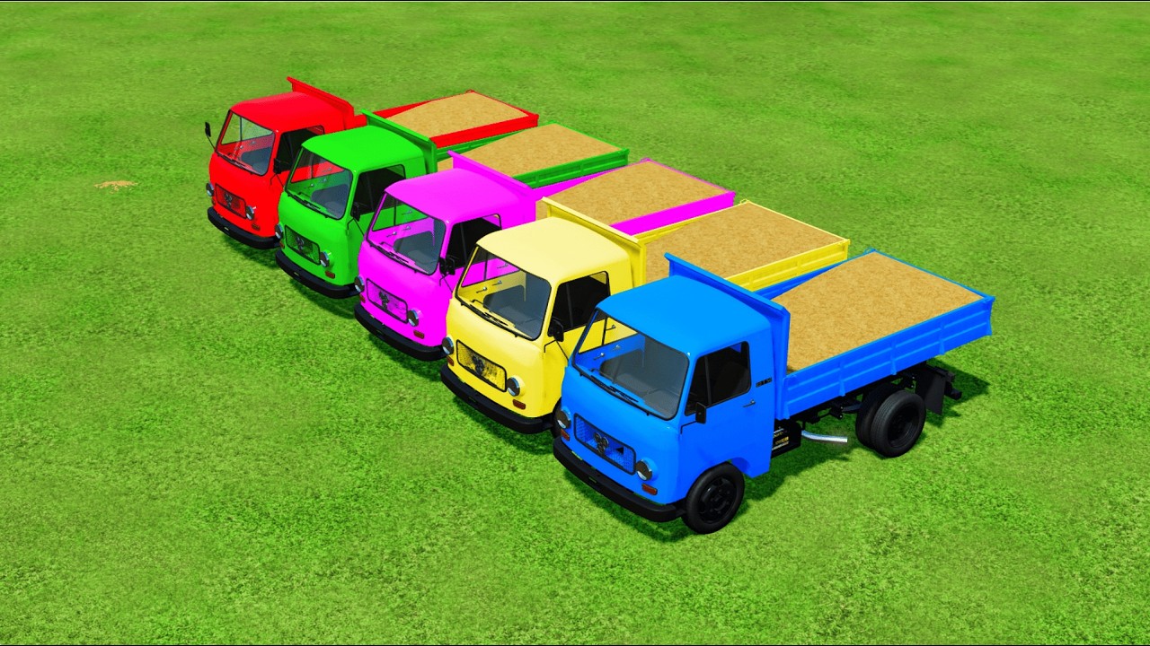 Work with Colors! SAND TRANSPORT with New Holland & KAMAZ TRUCKS! MUDDY ACTION!