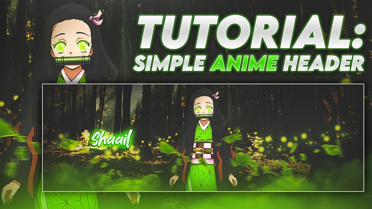 Tutorial: How To Make A Simple ANIME Header/Banner in Photoshop! (FREE TEMPLATE)