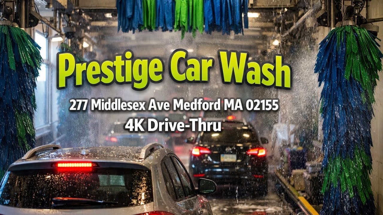 💧 Prestige Car Wash | 277 Middlesex Ave Medford MA 02155 | 4K Drive-Thru - 11/8/21
