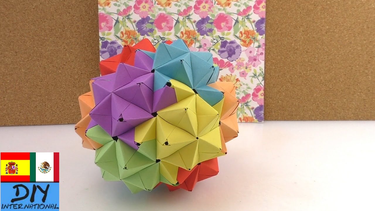 Gran esfera de 120 piezas | Origami | Arcoiris