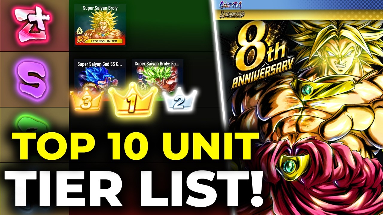 Broly&rsquo;s Finally #1?! v3 8th Anni Pt.1 Top 10 META PvP Tier List! (Dragon Ball Legends)