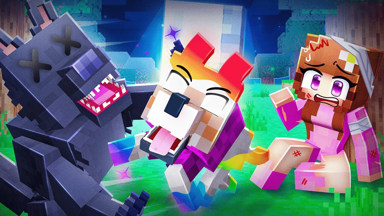 Playing as a PROTECTIVE OP RAINBOW DOG in Minecraft!