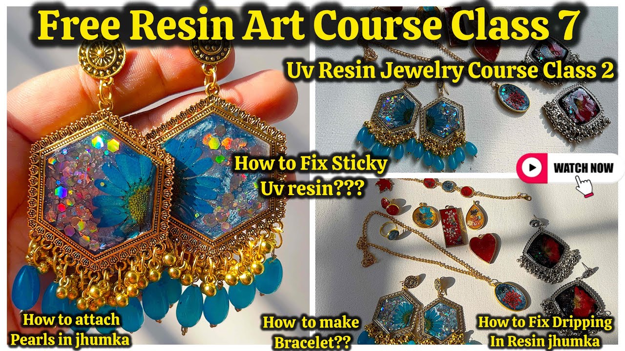 Free Resin Art Course Class 7 | Uv Resin jewelry Techniques