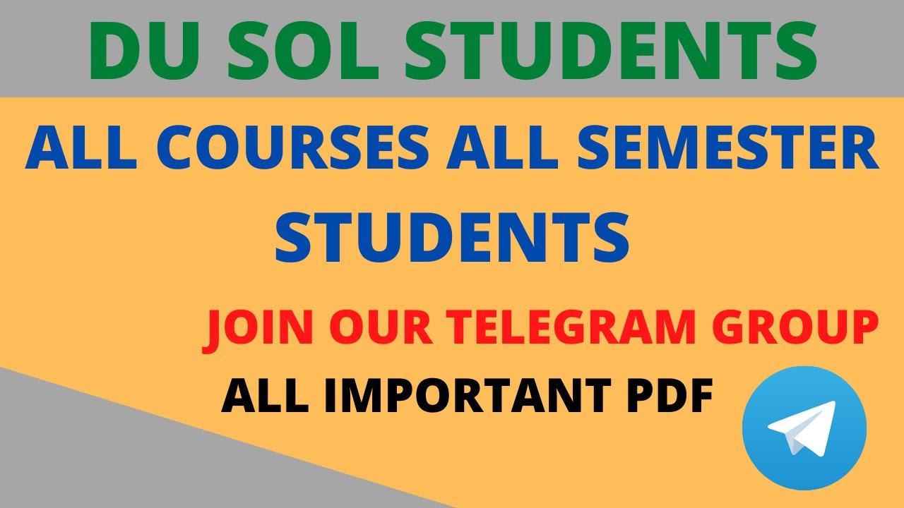DU SOL ALL SEMESTER STUDENTS JOIN MOUNT EDUCATION TELEGRAM GROUP SOL DU