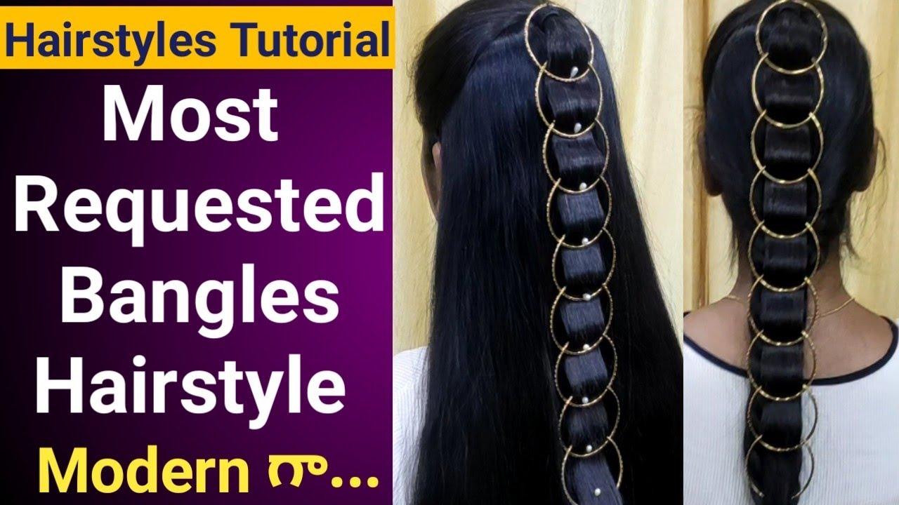 Hairstyle Tutorial || Bangle Hairstyles || Leaving Hairstyles || Hairstyles In Telugu