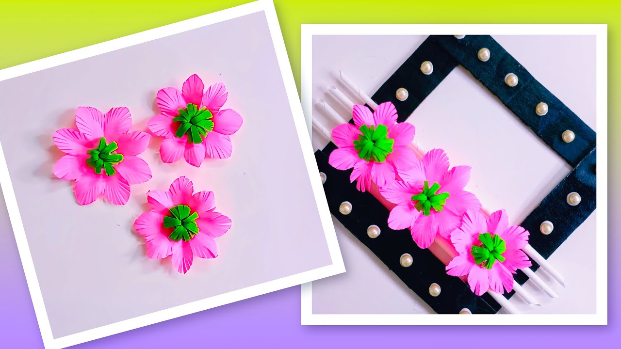 Easy Paper Flower Making | DIY Beautiful Paper Flowers Step by Step | Handmade Craft 🌸