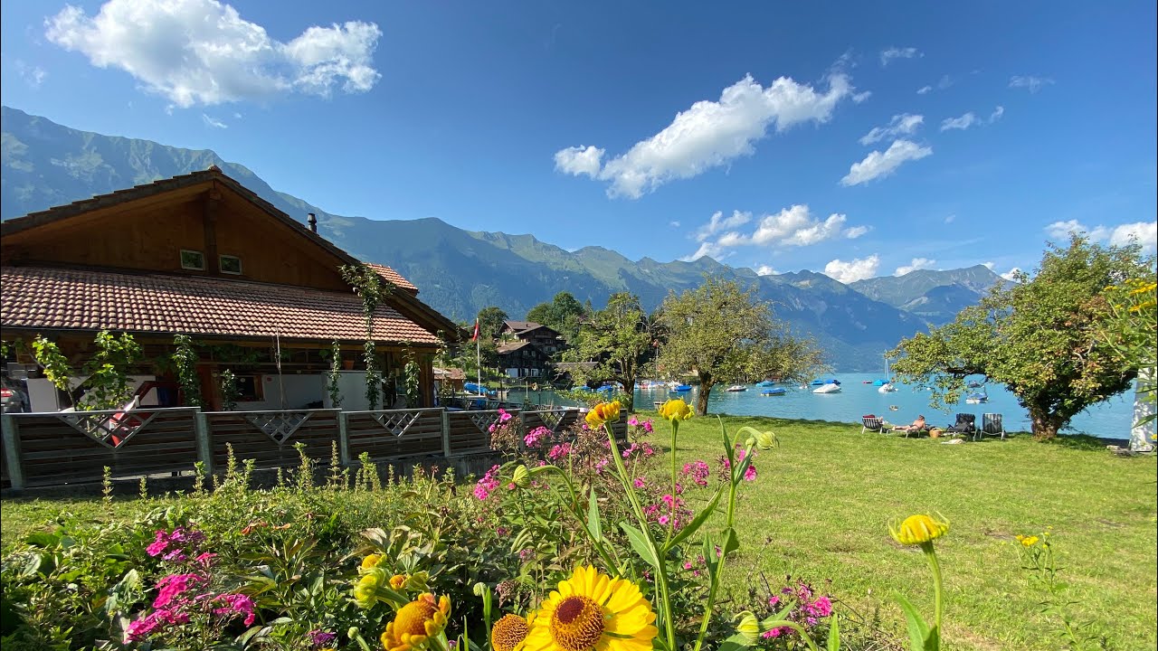 Walking around Iseltwald village Switzerland 🇨🇭