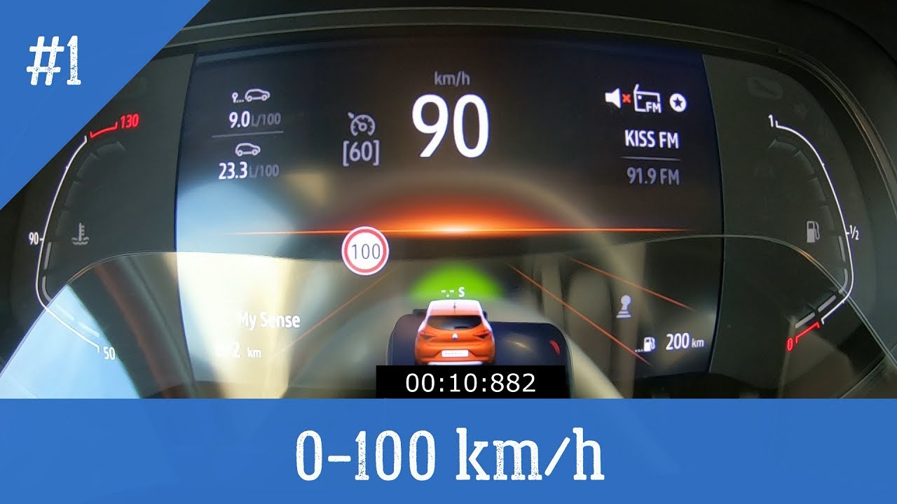 New Renault Clio 1.0 TCe 100 HP Acceleration 0-100 km/h