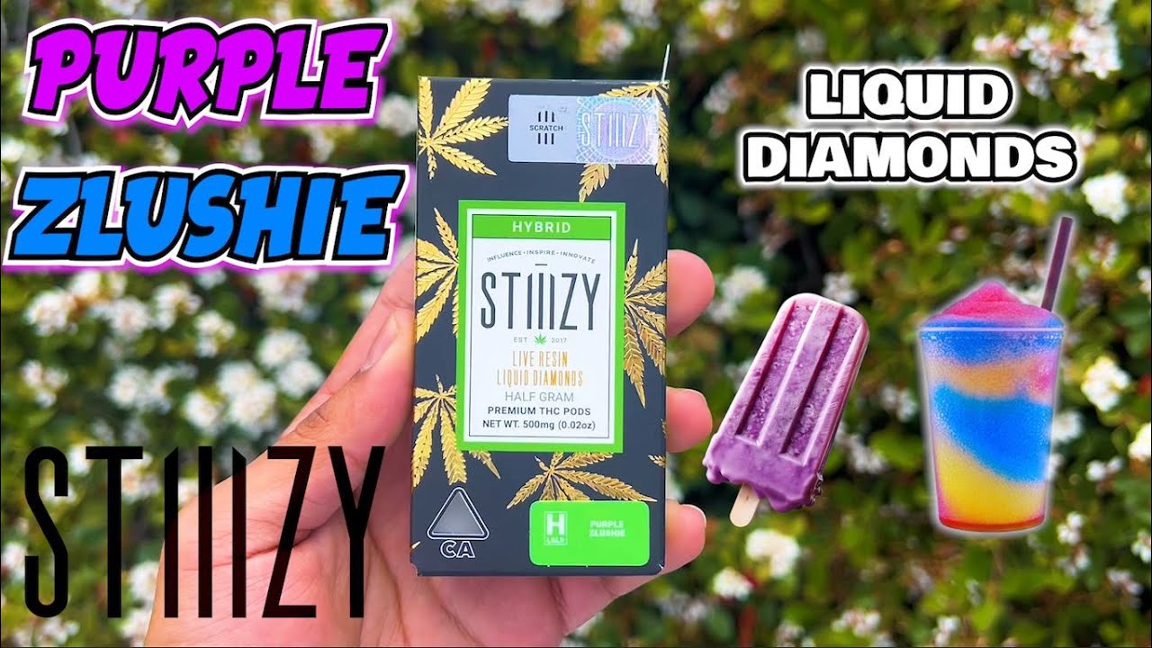 This PURPLE ZLUSHIE Tasted like GRAPE POPSICLES!! Stiiizy Live Resin Liquid Diamonds Pod Review!