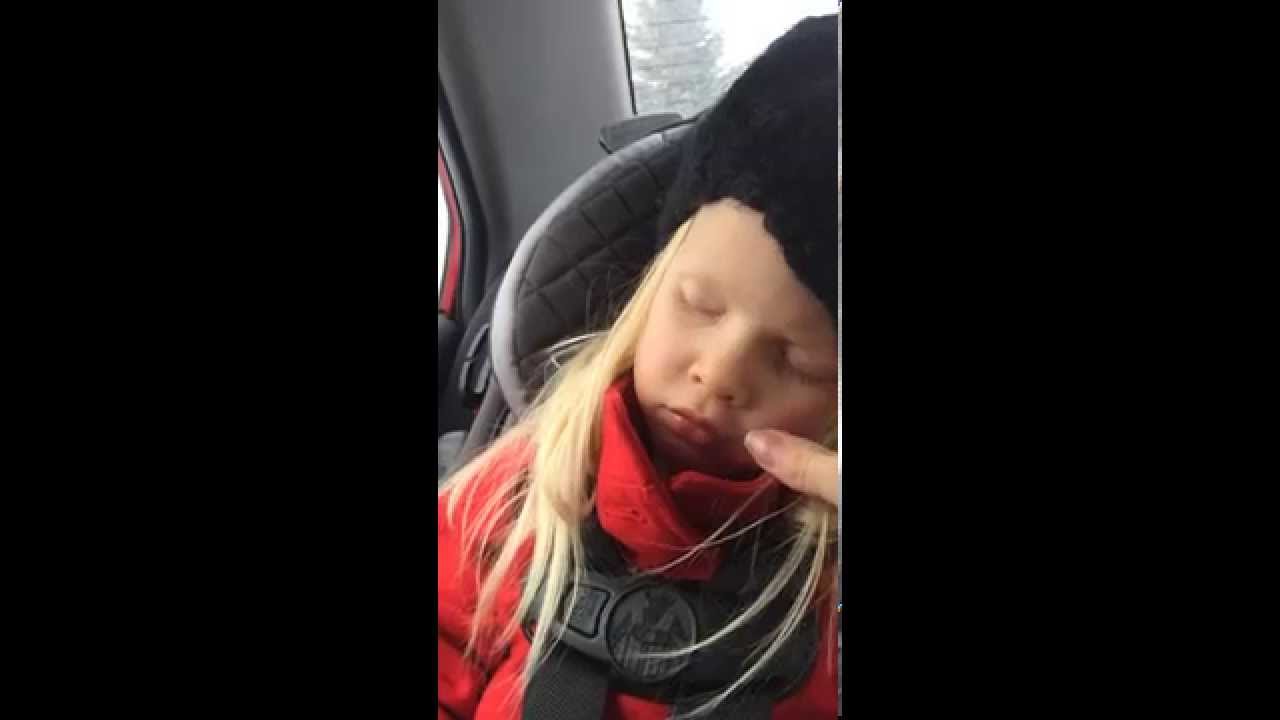 Three minutes of trying to wake my sleepy girl