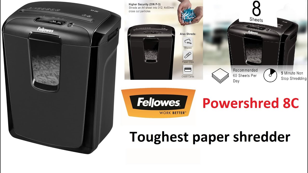 Paper Shredder | Fellowes Powershred 8C Cross-Cut Shredder