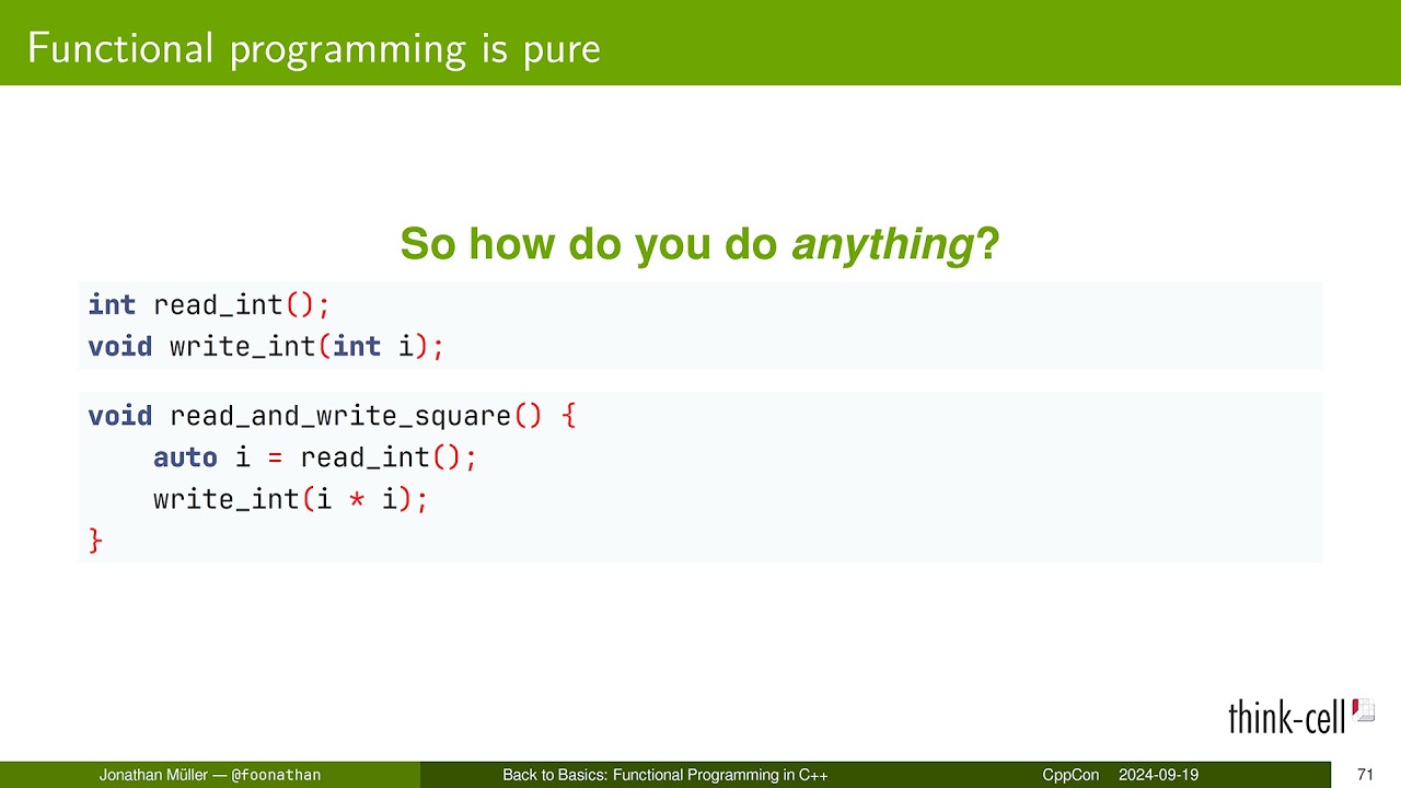 Back to Basics: Functional Programming and Monads in C++ - Jonathan Müller - CppCon 2024