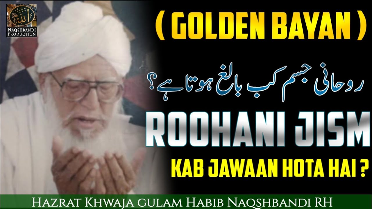 Roohani Jism Kab Jawan Hota Hai ? | روحانی جوانی کب حاصل ؟ | Hazrat Peer Gulam Habib Naqshbandi RH