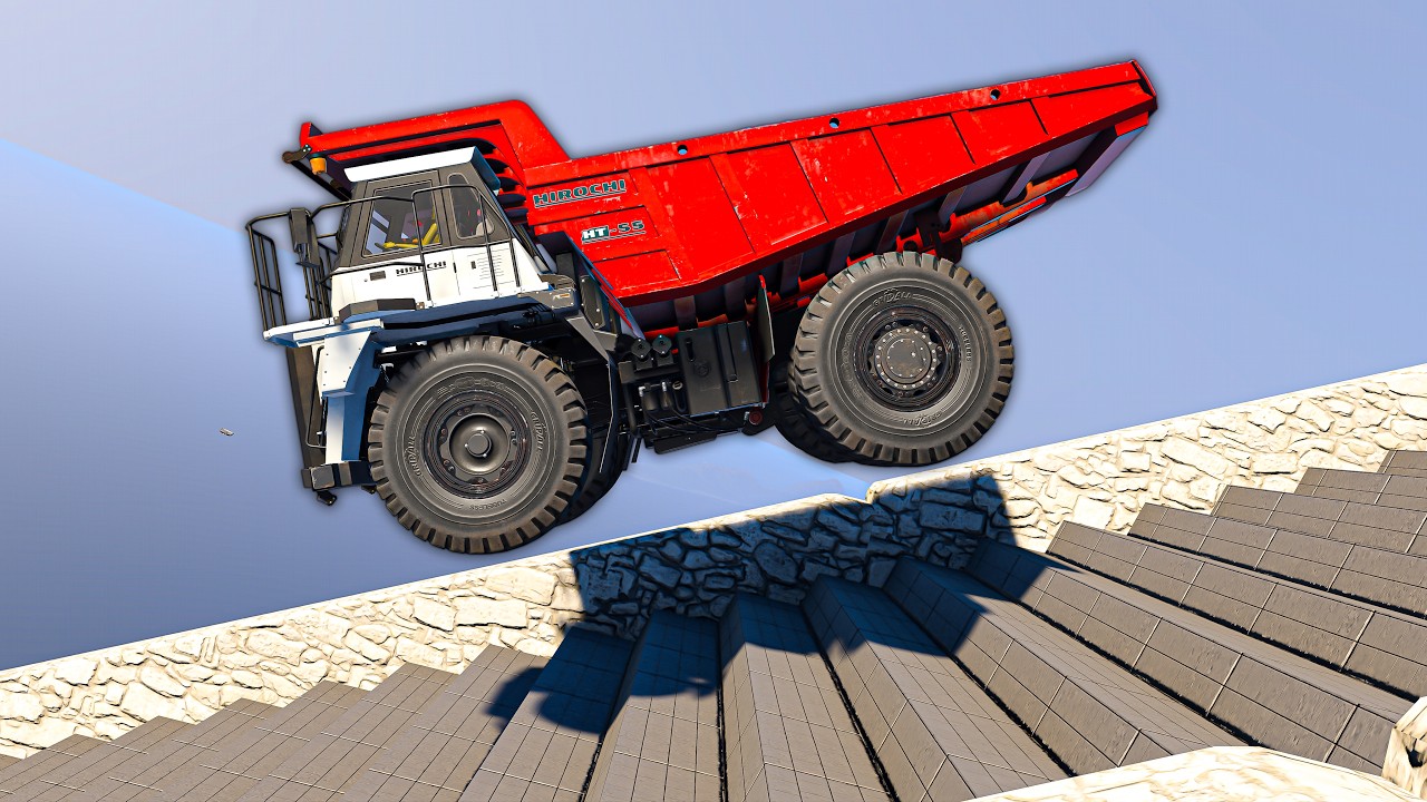Vehicles vs Extreme Stairs &ndash; The Crashes Get Worse! | BeamNG.drive 0.39