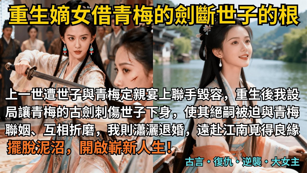 【古言復仇】完結爽文，上一世遭世子與青梅定親宴上聯手毀容，重生後我設局讓青梅的古劍刺傷世子下身，使其絕嗣被迫與青梅聯姻、互相折磨，我則瀟灑退婚，遠赴江南覓得良緣。#完結 #小說 #古言小說 #復仇