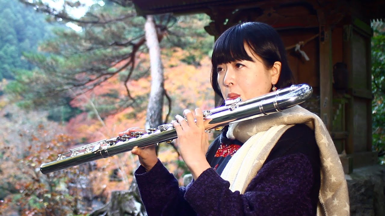 【鳩ノ巣渓谷】奥多摩の絶景スポットでフルート演奏／フルート・デュオ "れこると"「♪Nostalgia」／フルート：塩谷信洋、バスフルート：横山聡子