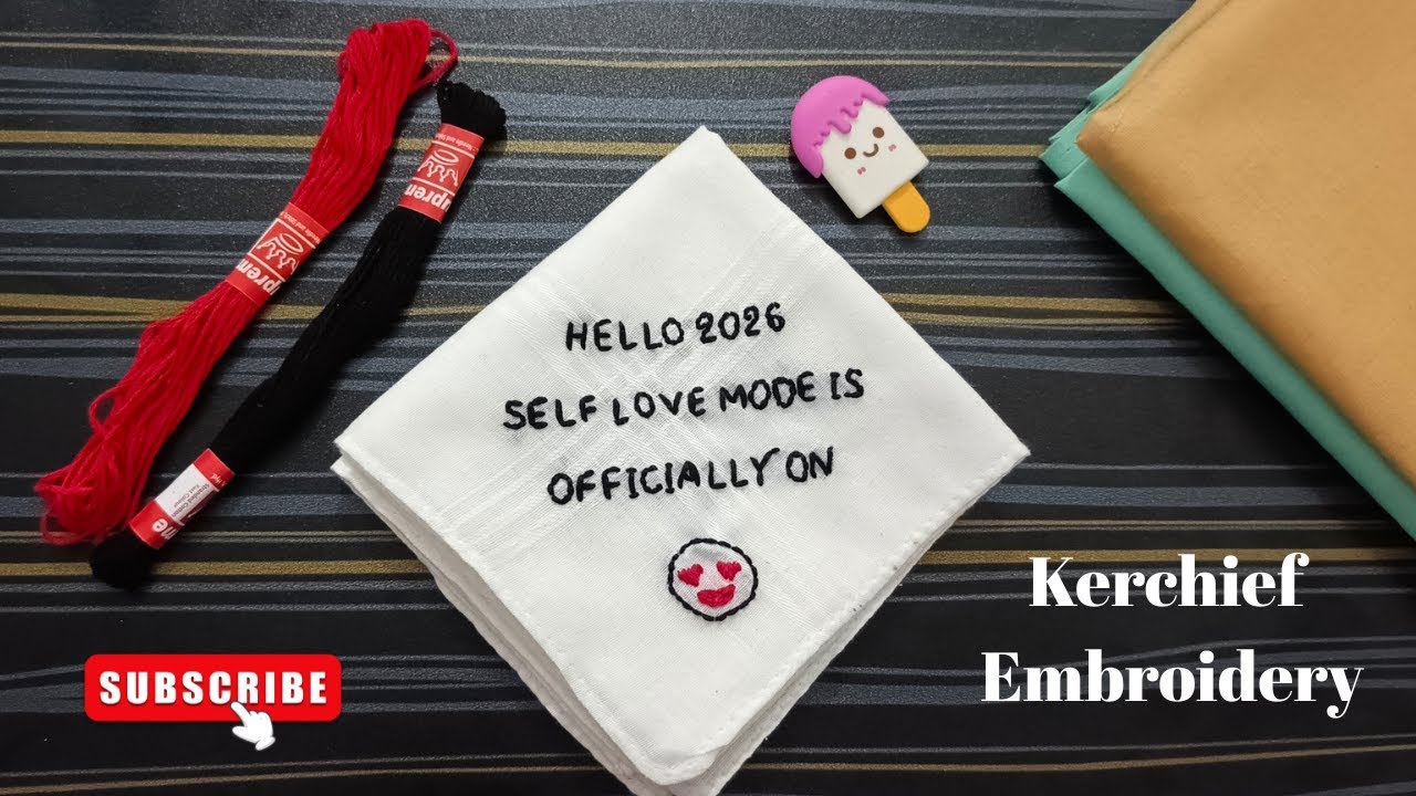 Easy Handkerchief Embroidery Tutorial || Simple Design for Beginners