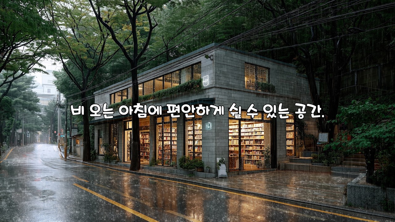 [Playlist] 빗소리와 함께하는 차분한 북카페 피아노 - 집중을 위한 음악 | Calm book cafe piano with rain for deep focus