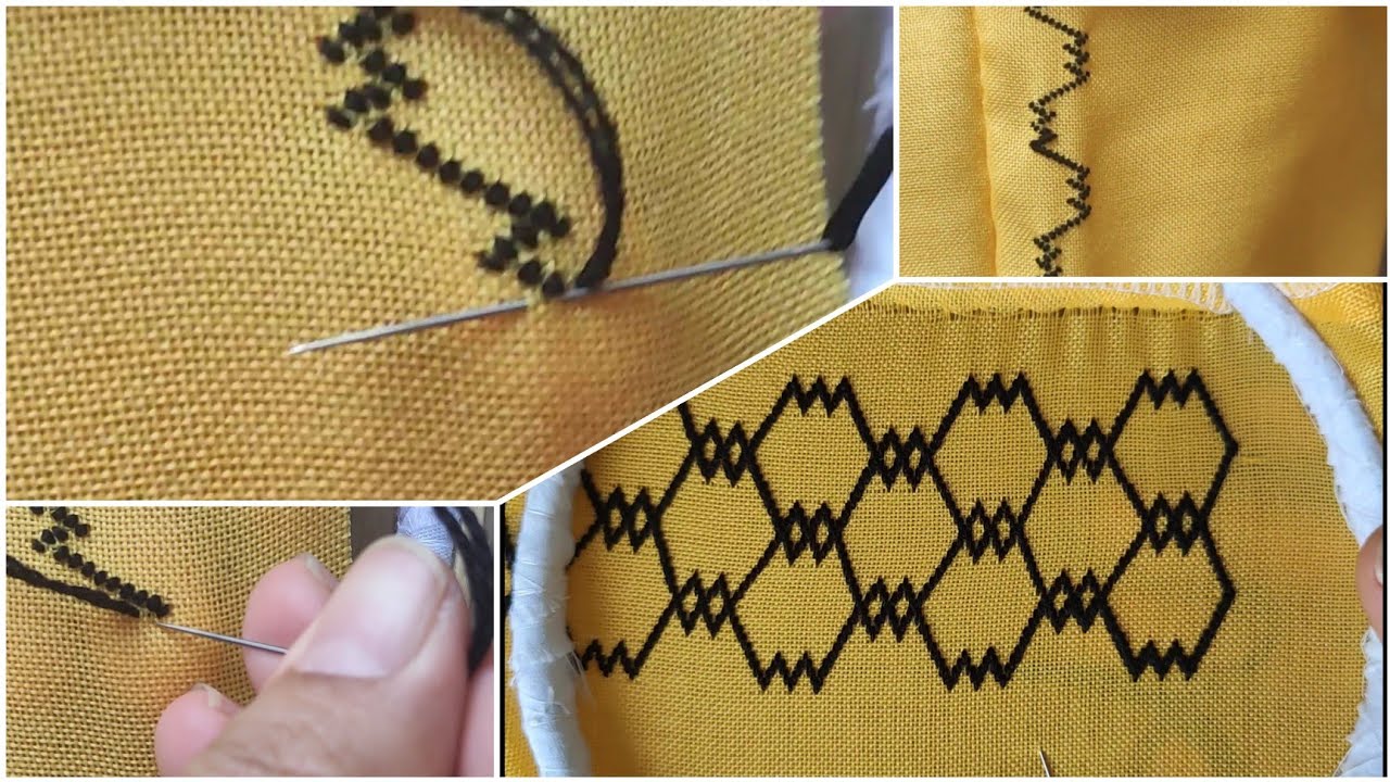 آموزش قبتومار/ الگو یخن قبتومار ساده و آسان. hazaragi hand Embroidery