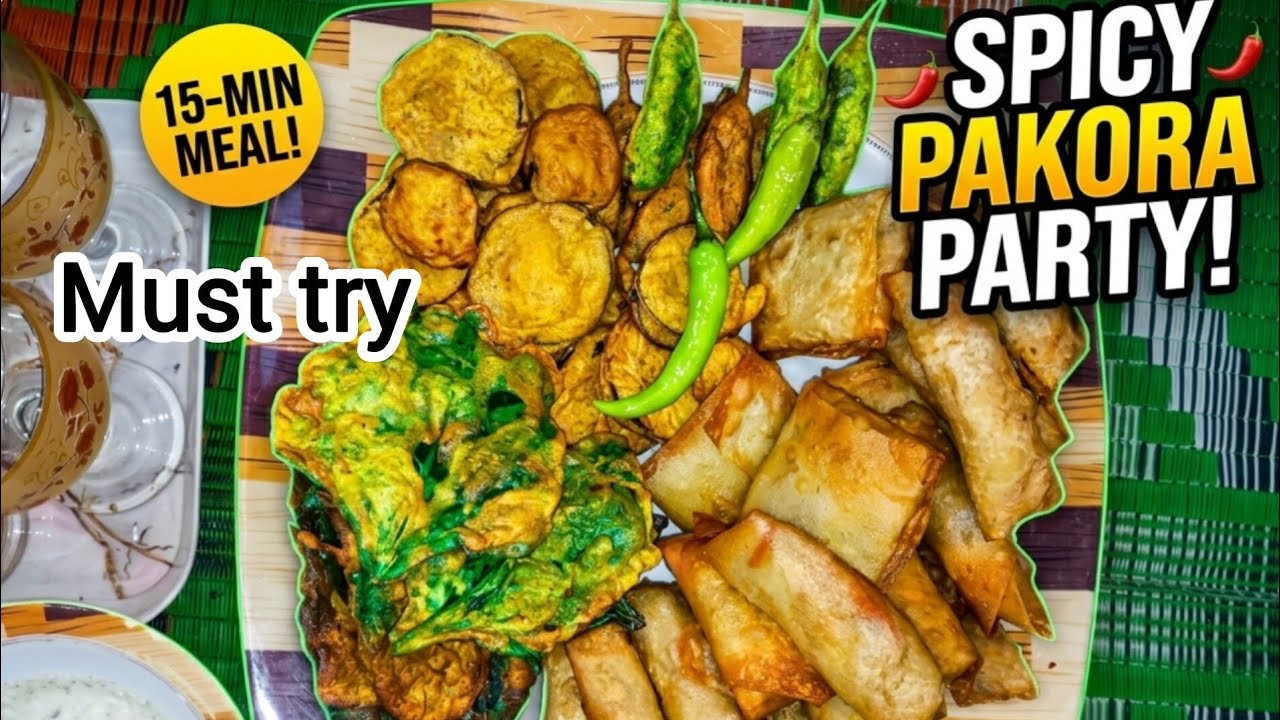 15-Minute Iftar Platter! 😍 Crispy Pakora اور Spring Rolls بنانے کا سب سے آسان طریقہ