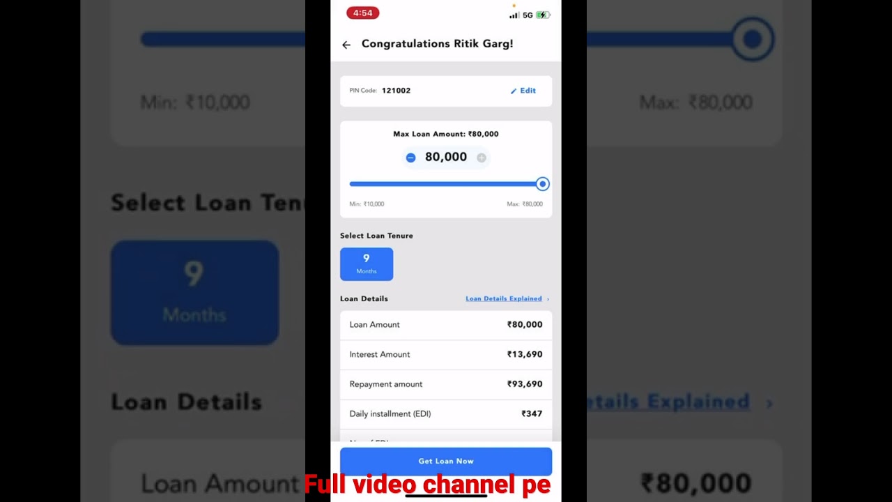 Bharatpe pre approved loan 80,000 ka loan