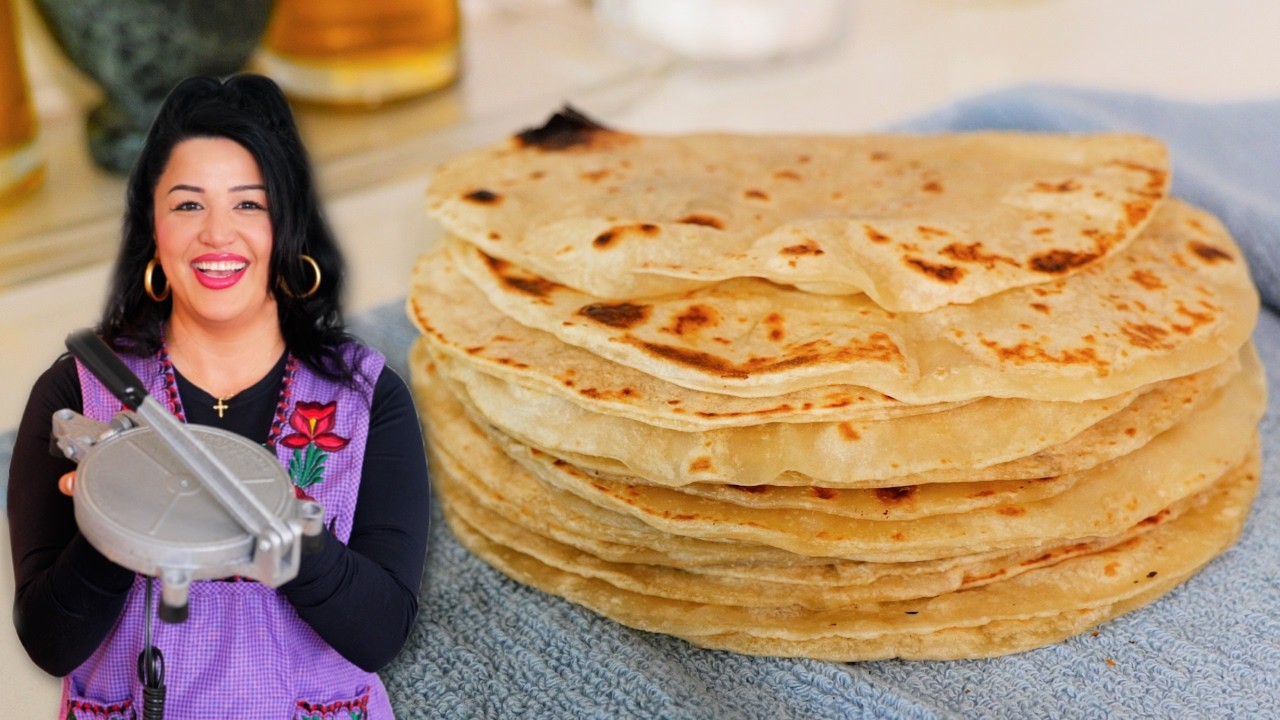 How to make EASY SOFT FLOUR TORTILLAS from Scratch QUICK w/ A Tortilla PRESS ( 30 Minute Recipe)