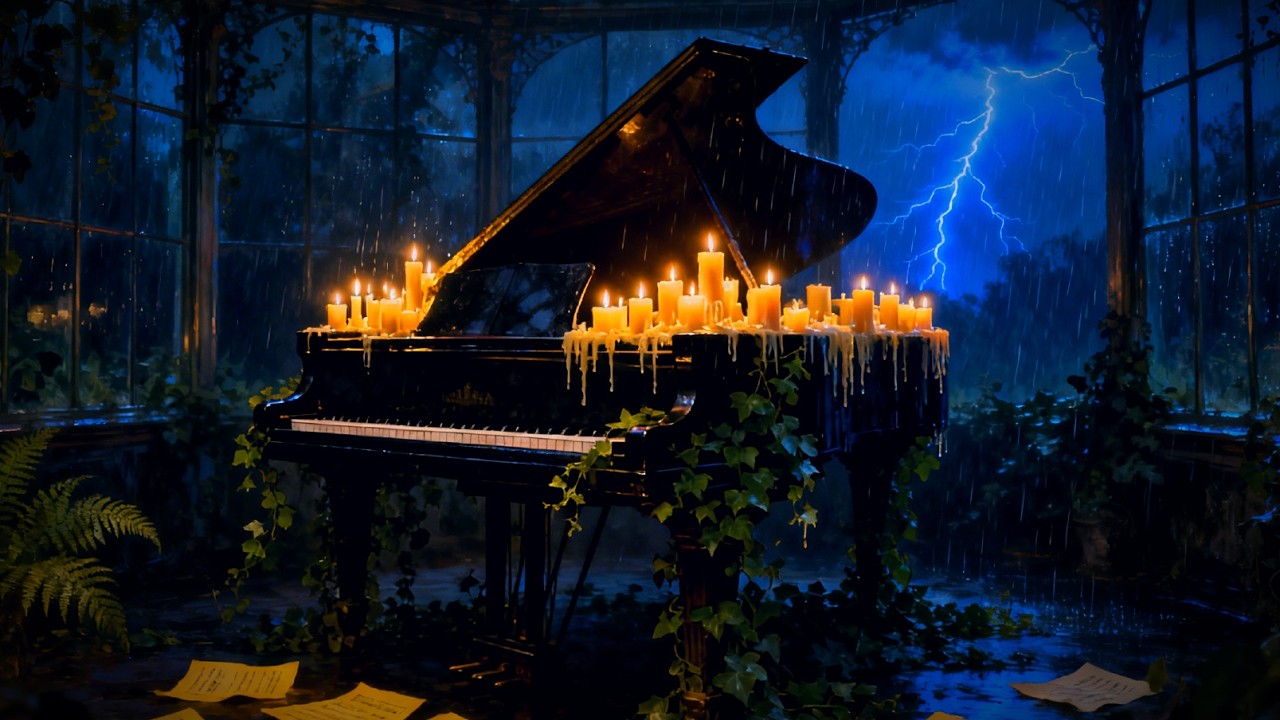 The Overgrown Conservatory ⛈️🎹   Deep Felt Piano & Rain for Intense Focus & Study