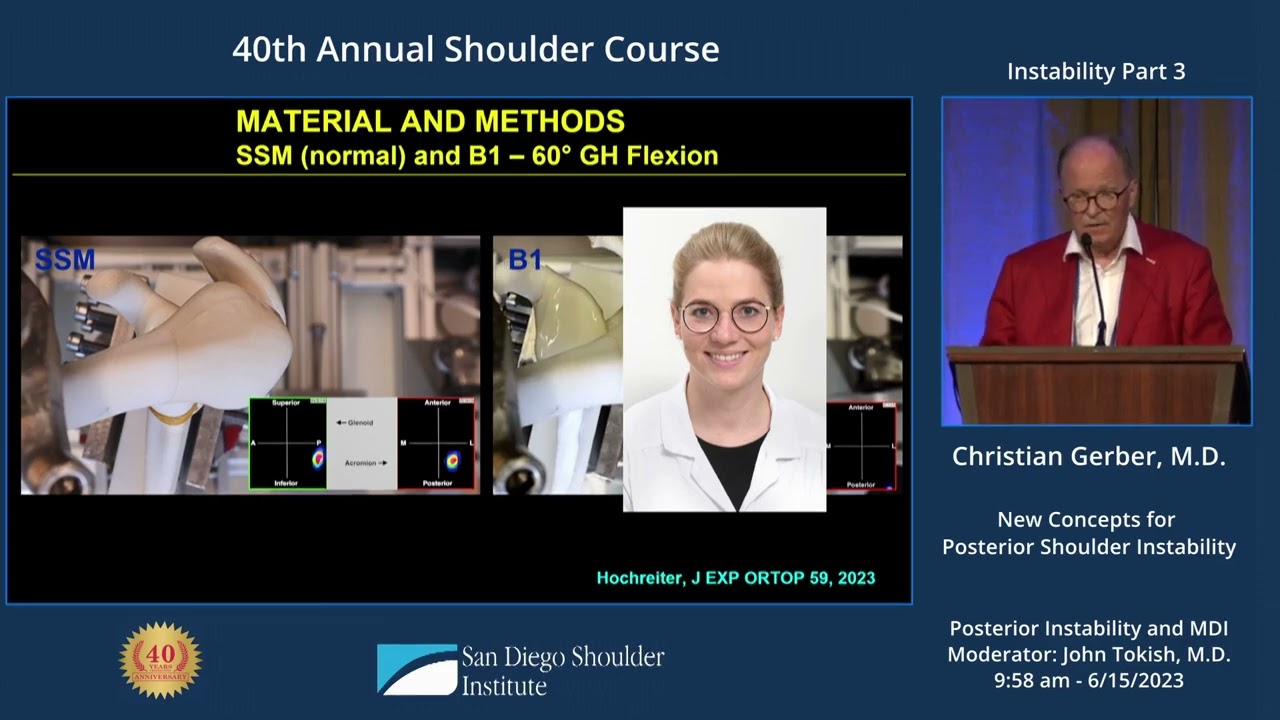 New Concepts for Posterior Shoulder Instability, Christian Gerber, M.D. | SDSI Shoulder Course 2023