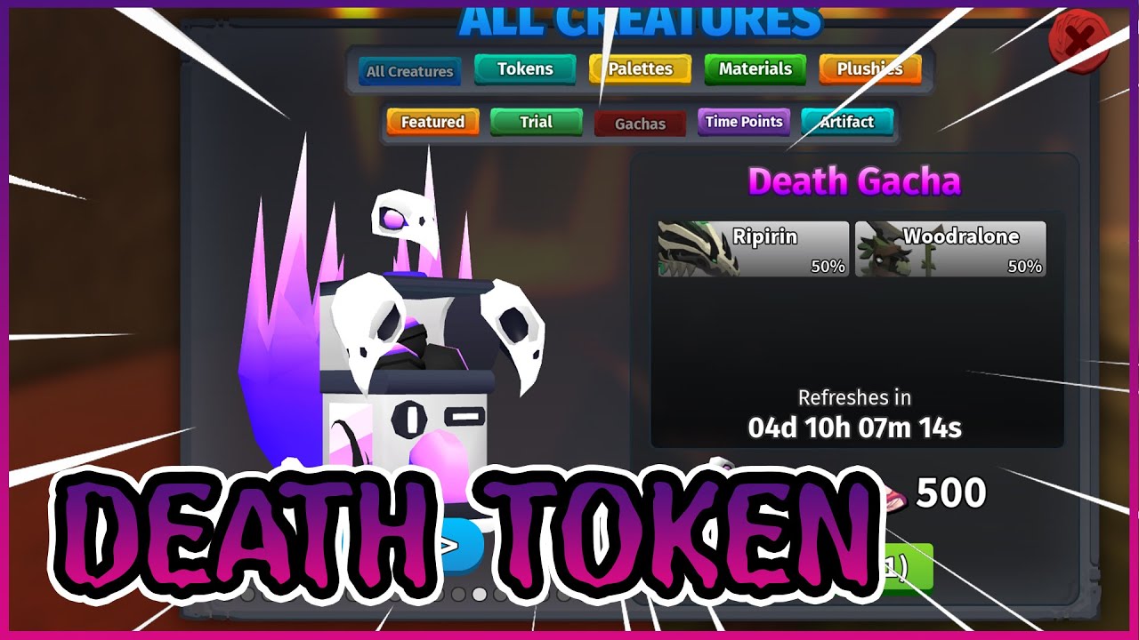 ☠️ วิธีหาเหรียญ Death Gacha Token !! │ ROBLOX Creature of Sonaria