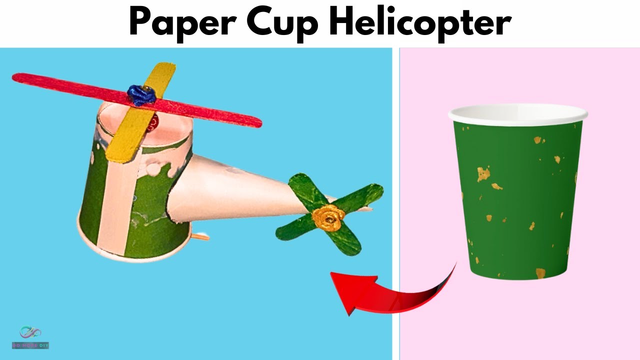 Paper Cup Helicopter Rubber Band | Paper Cup Helicopter Fun Project | Easy DIY Helicopter Craft 🚁
