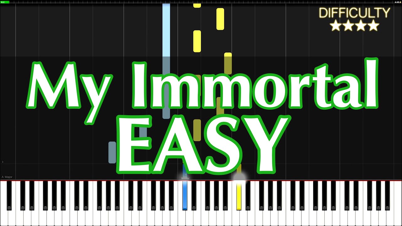 My Immortal - Evanescence - EASY Piano Tutorial + SHEET MUSIC