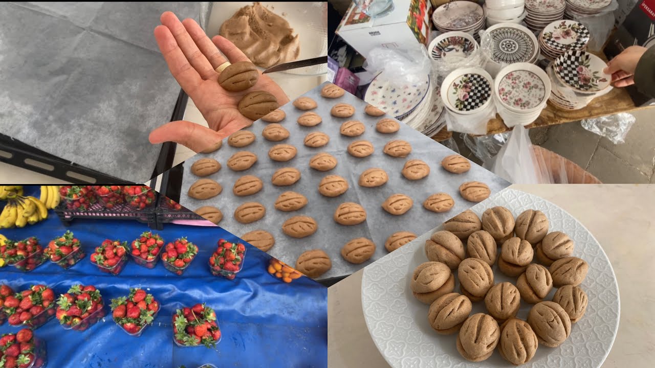 BERABER PAZAR TURU YAPALIM⛱️NEFİS CEVİZ KURABİYE TARİFİ👌🏻GÖRÜNTÜ HARİKA OLUYOR🥰6 TANESİ 150₺