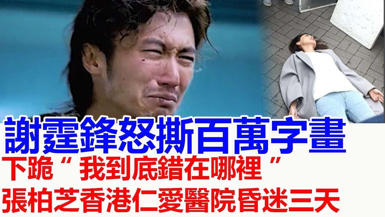 謝霆鋒怒撕家中百萬字畫，下跪“我到底錯在哪裡”，張柏芝香港仁愛醫院昏迷三天，三個兒子哭求謝霆鋒救救媽媽，這個消息謝賢大罵謝霆鋒不知好歹