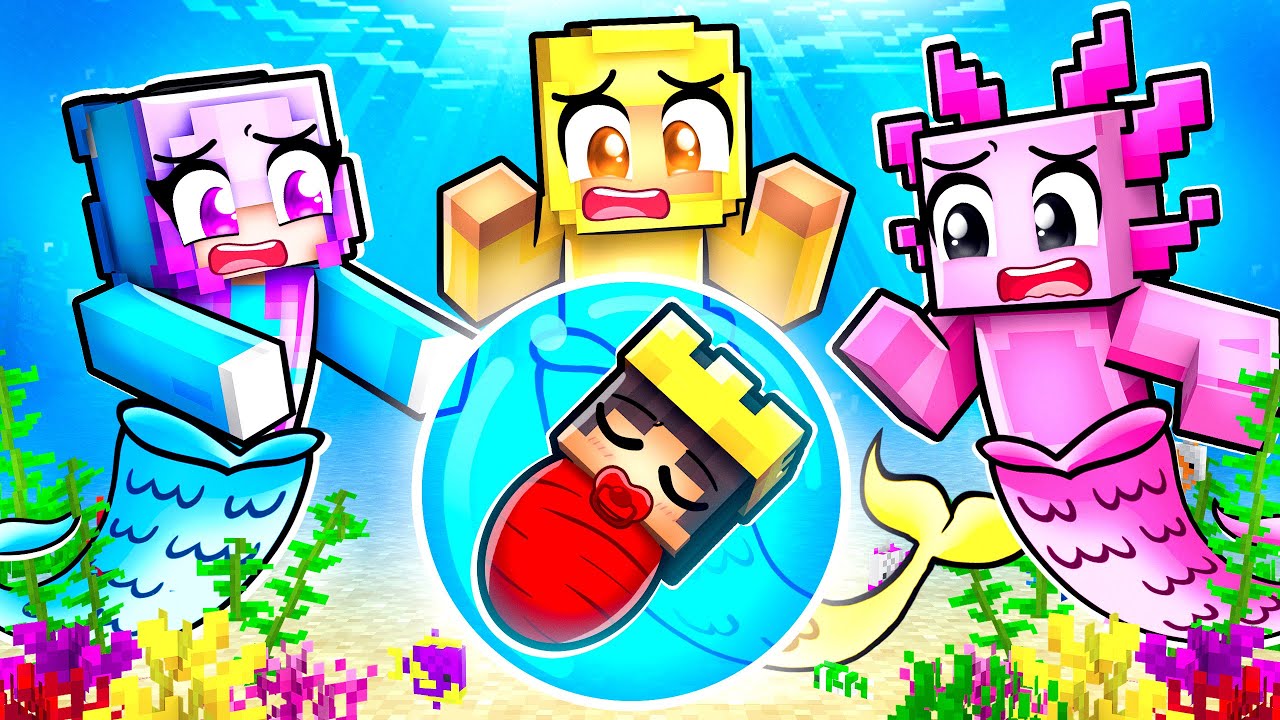 Baby Mongo Adopted by MERMAIDS Sad Story in Minecraft...