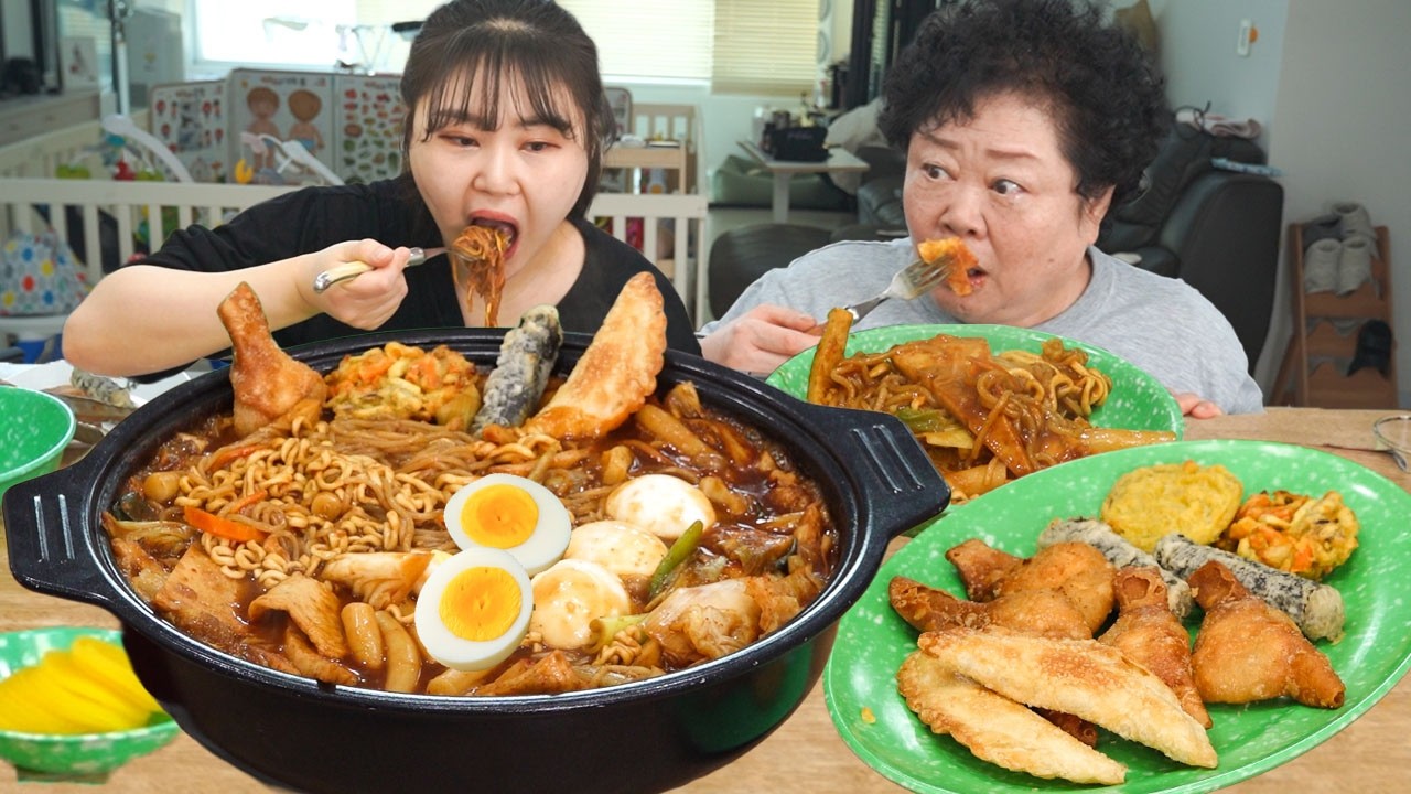 신당동 떡볶이 스타일로 만든 즉석떡볶이와 야끼만두 먹방😋MUKBANG