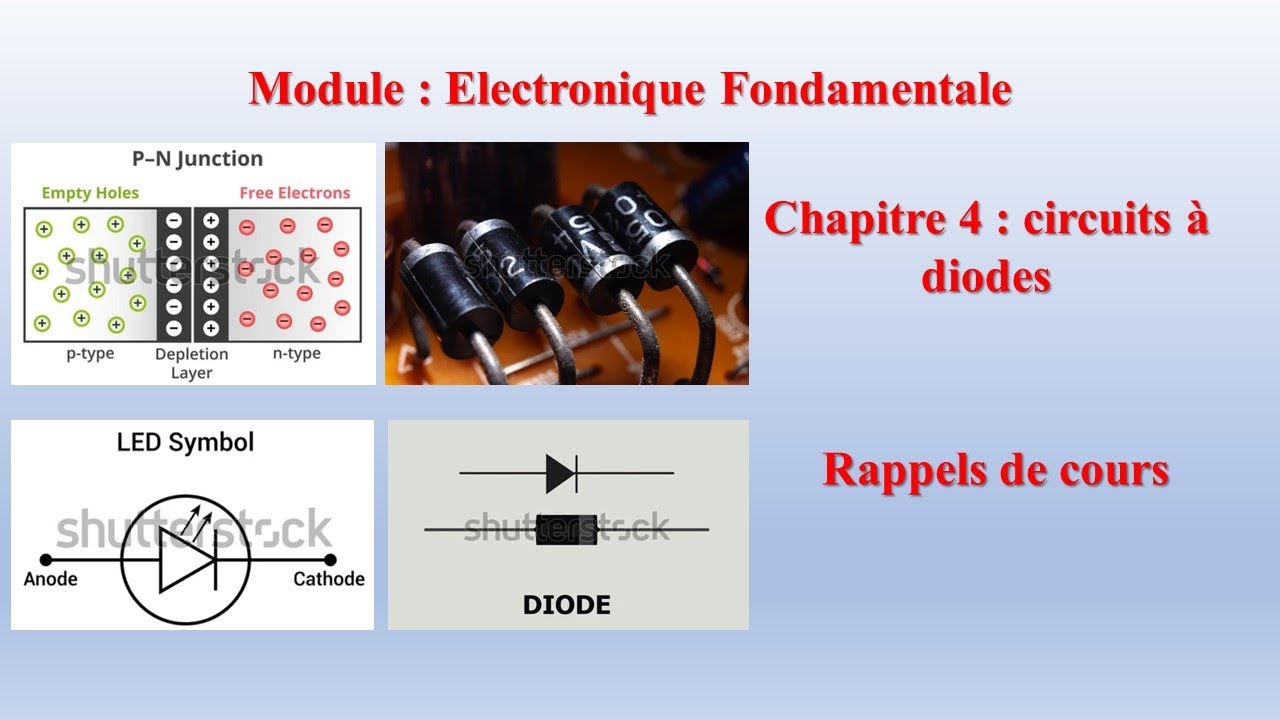 ُElectronique Fondamentale, circuits à diode, rappels de cours, caractéristiques et modélisation