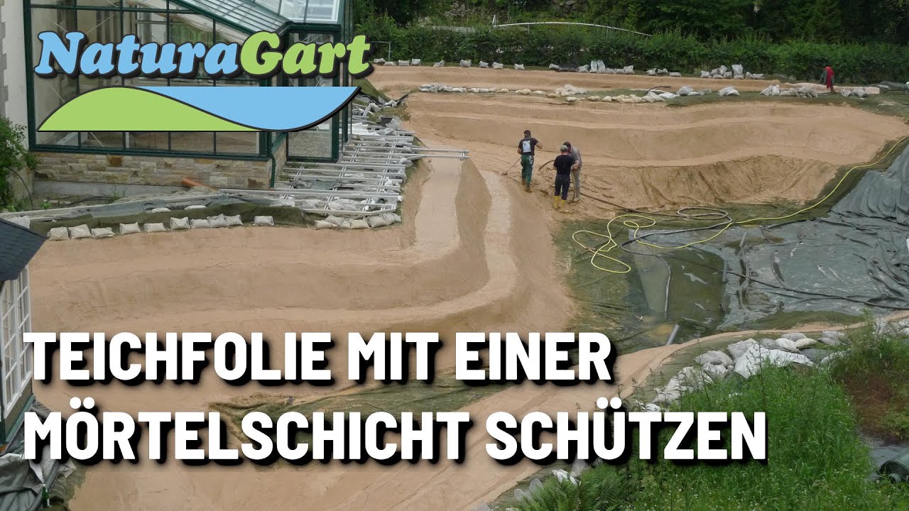 Schwimmteich und Fischteich bauen: Panzern der Teichfolie