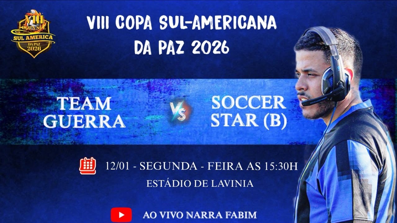VIII COPA SUL AMERICANA DA PAZ - AO VIVO E COM IMAGENS 🥉TEAM GUERRA X SOCCER STAR (B) SUB 12