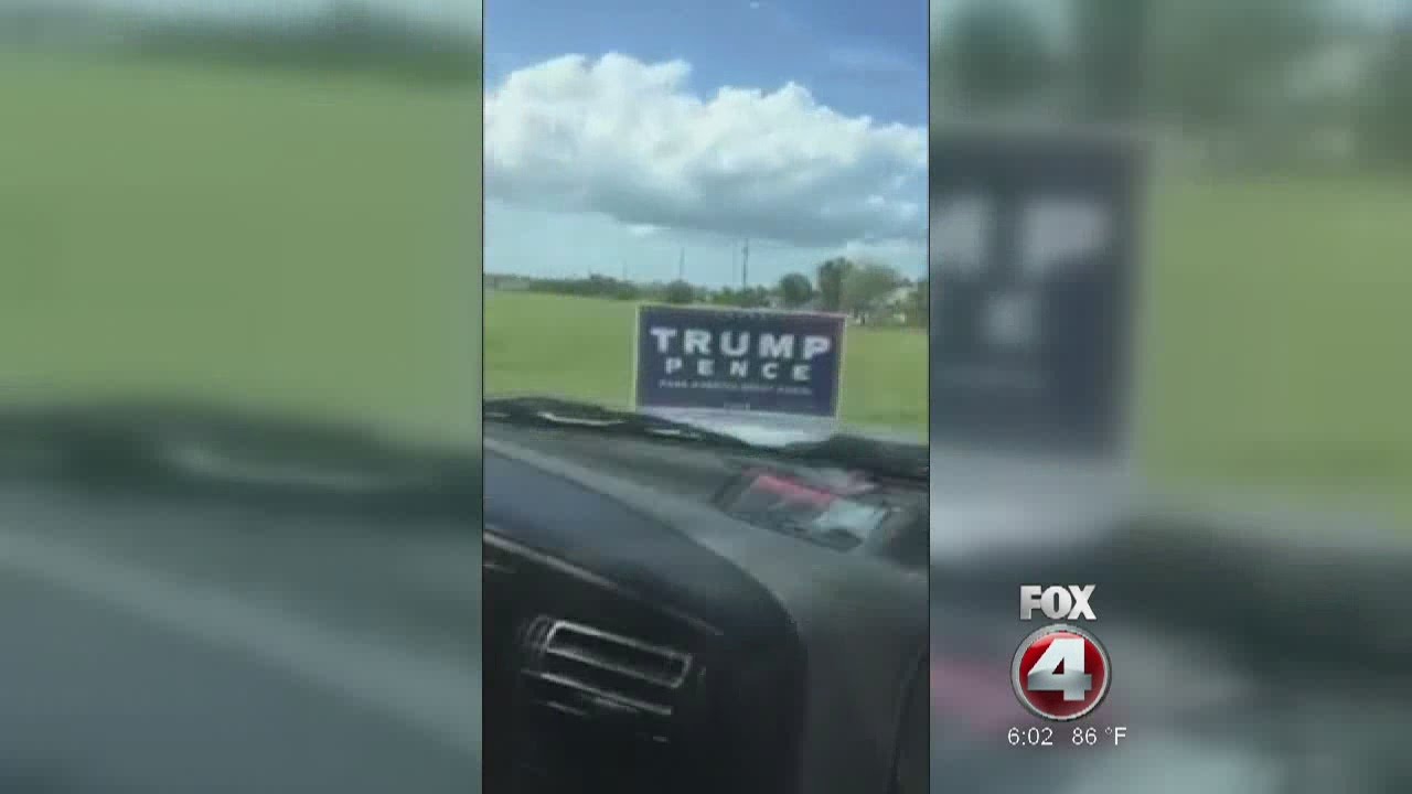 FL man runs over Trump sign, records himself as he runs it over