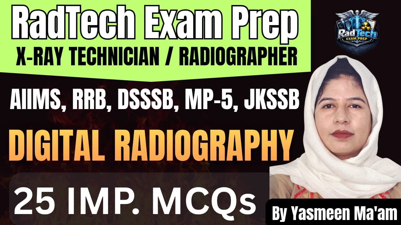 📌 In this video, we discuss 25 Important MCQs on Digital Radiography for Radiographer & X-Ray Techn