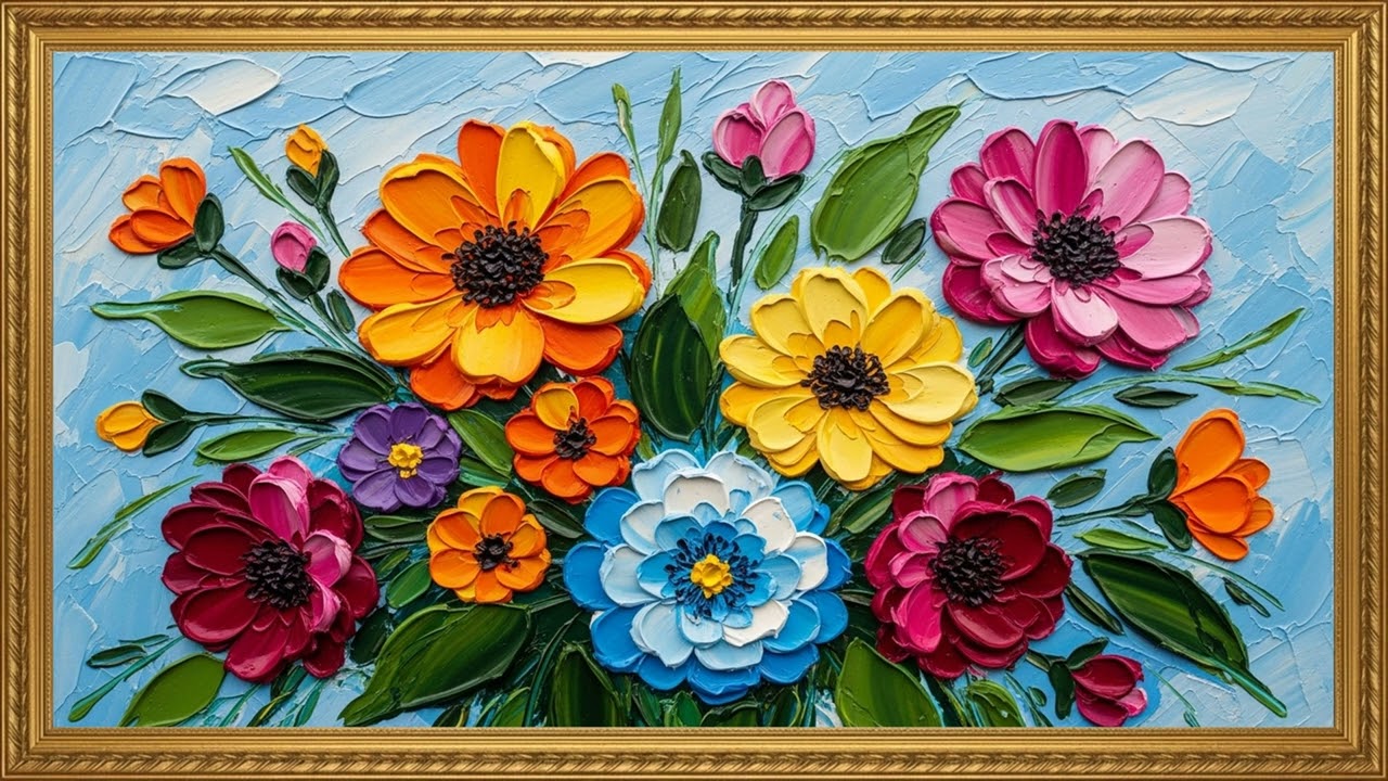 Gallery-Style Palette Knife Floral Study