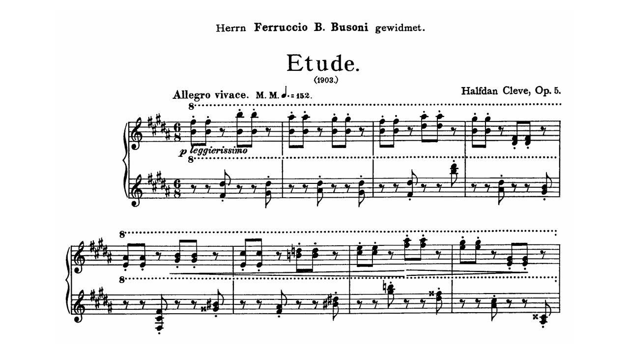 Halfdan Cleve - Etude in B major, Op. 5 [Geir Henning Braaten]