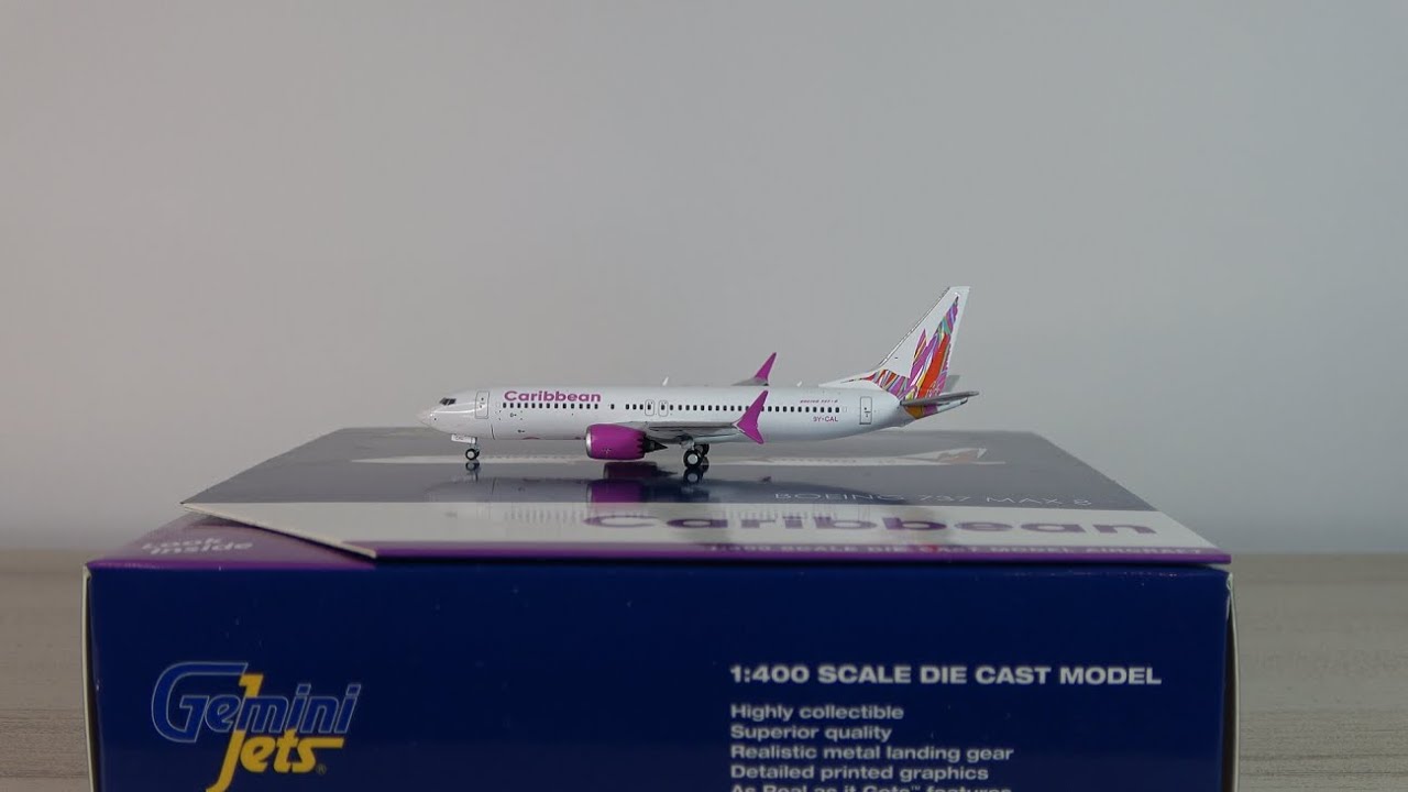 GeminiJets Caribbean Airlines Boeing 737 MAX 8 Model Unboxing & Review