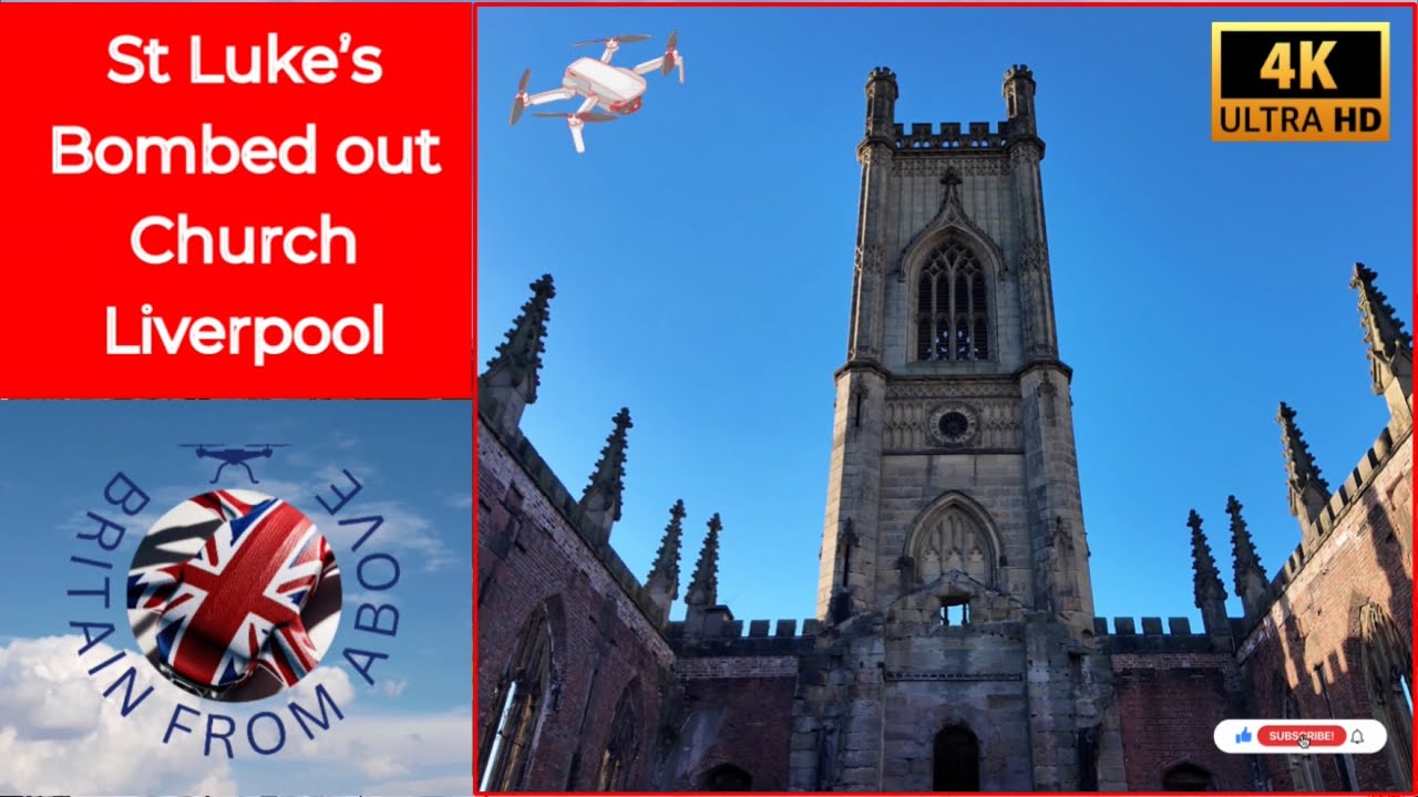 The Ruins That Refused to Fall | Liverpool’s Bombed-Out Church | #dronevideo #ww2 #history #fypp 