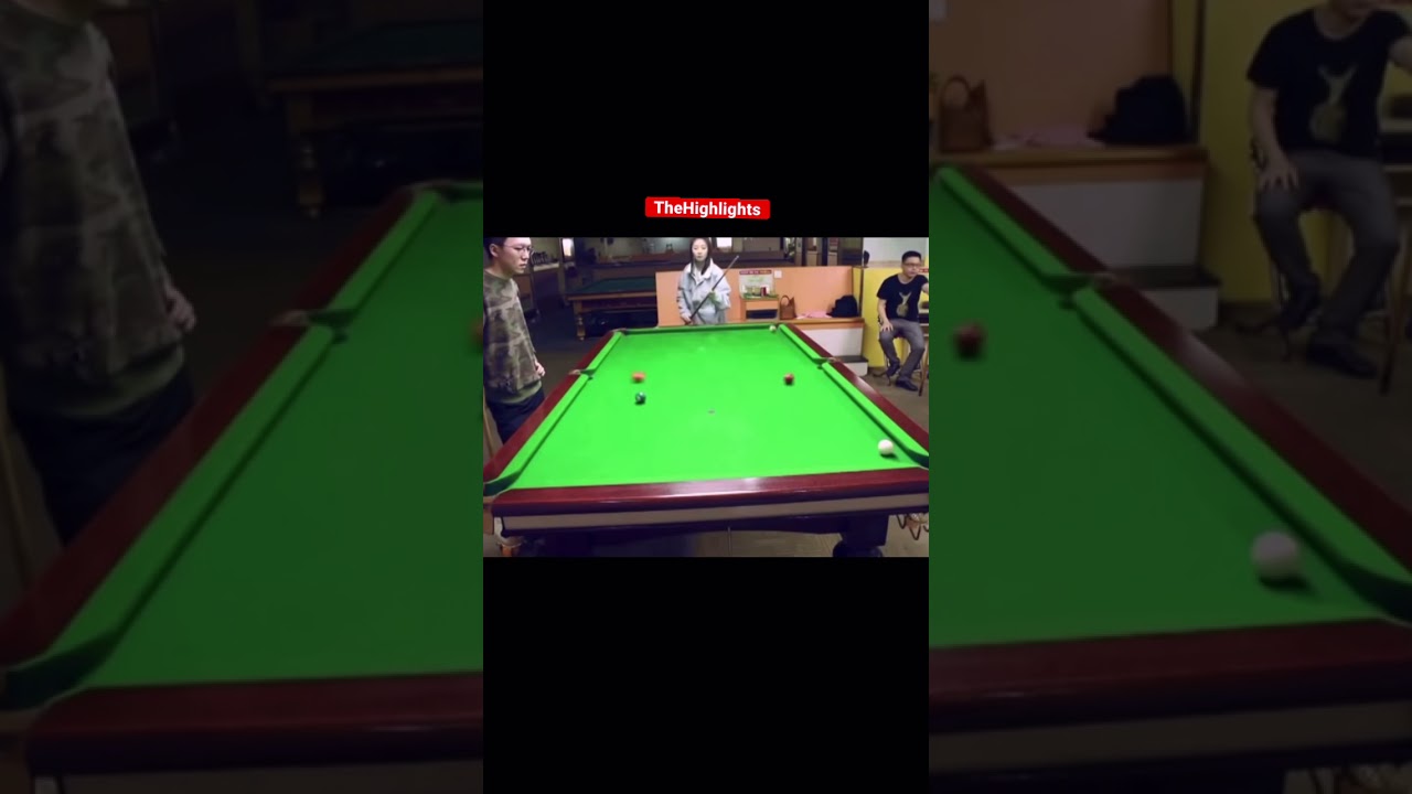 Woman pulls off an incredible pool shot 