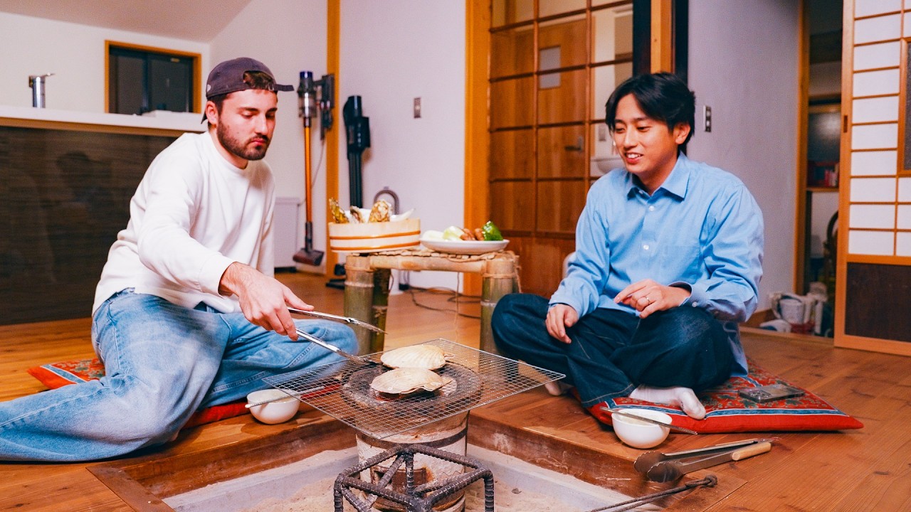 Реальная жизнь в японской деревне 🇯🇵 Подарок от соседа: барбекю из свежих морепродуктов