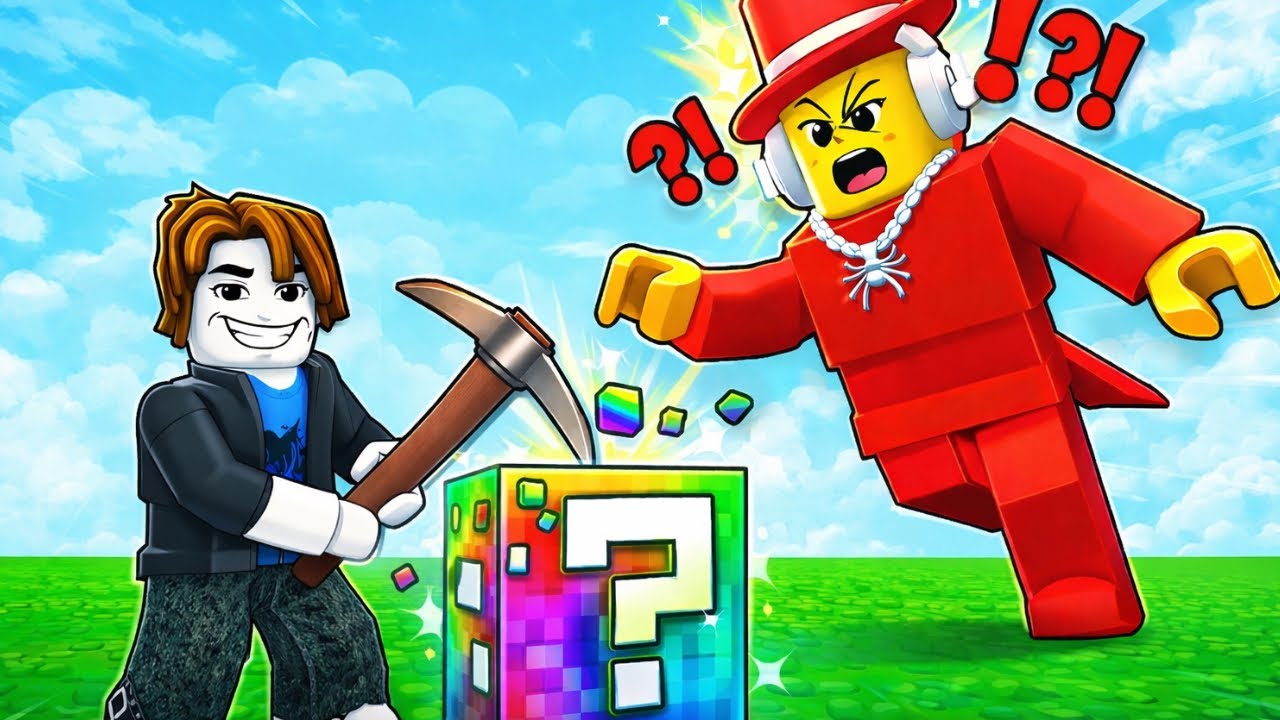 تجربة  سامي تكسير اللكي بلوك لا يفوتكم break a lucky block 🔥